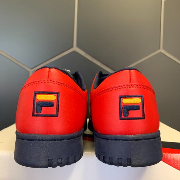 New W/ Box! Mens Fila Original Fitness Retro Sneaker Red Yellow (Multiple Sizes) - Picture 4 of 5